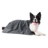 Soft and Absorbent Grey 40" x 20" Large Quick Dry Microfiber Dog Towel