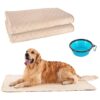 Soft and Absorbent Reusable Potty Pads for Dogs with Free Collapsible Water Bowl Included