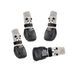 Soft and Adjustable Dog Socks Boots for Indoor Outdoor Use with Non-Slip Soles