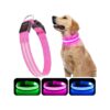 Soft and Adjustable Glow in the Dark Dog Collar with Flashing LED Lights and USB Charging