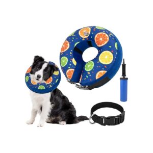 Soft and Adjustable Inflatable Dog Cone Collar for Post Surgery Wound Healing