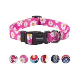 Soft and Adjustable Polyester Dog Collar with Floral Pattern for Small to Large Breeds