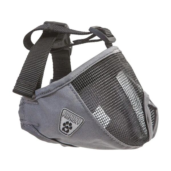 Soft and Breathable Charcoal Dog Muzzle for Small Breeds with Short Snouts