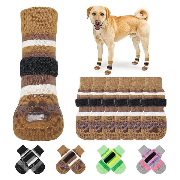 Soft and Breathable Dog Socks with Anti Slip Grippers for Small Medium Large Senior Can