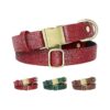 Soft and Breathable Leather Dog Collar for Small Medium Large Dogs Red S