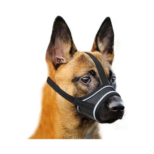 Soft and Breathable Nylon Muzzle for Large Dogs Prevents Biting and Barking