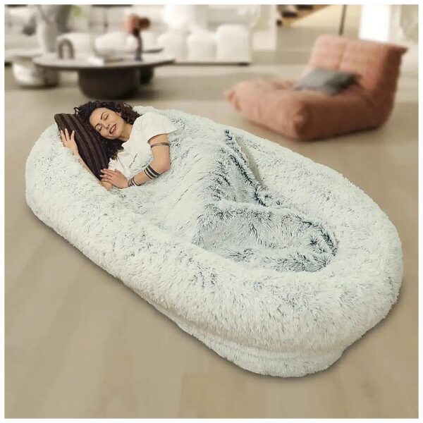 Soft and Breathable Orthopedic Dog Bed for Humans and Large Pets with Faux Fur