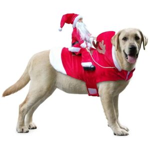 Soft and Breathable Santa Horse Riding Costume X-Large Microfiber Velvet Pet Apparel