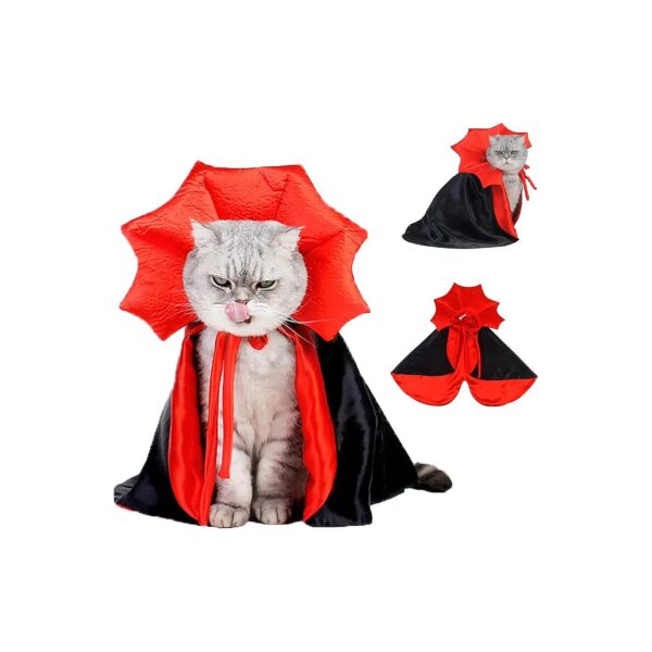 Soft and Comfortable Dog Cape Costume with White Satin Material for Halloween Party