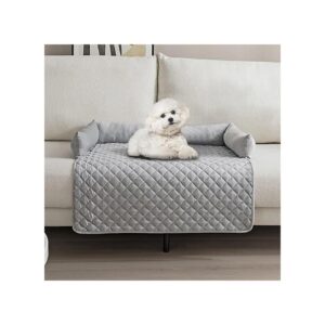 Soft and Comfortable Light Gray Dog Bed Mat for Pets, Washable Sofa Couch Cover