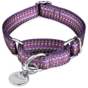 Soft and Comfortable No Pull Dog Collar for Medium Large Dogs Dark Purple Yellow