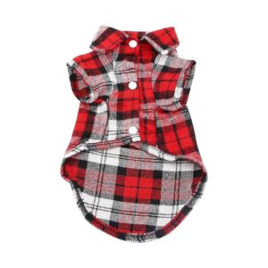 Soft and Comfortable Plaid Cat Dog Shirt for a Versatile Wear