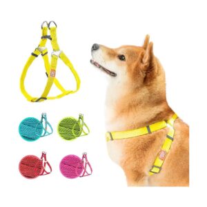 Soft and Comfortable Polyester No Pull Dog Harness for Small Medium Dogs Yellow Small