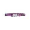 Soft and Comfortable Purple Dog Collar with Reflective Bones and Buckle