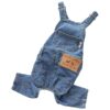 Soft and Comfortable XXL Pet Clothes Elastic Washed Denim Overalls For Puppy