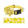 Soft and Comfy Daisy Yellow Dog Collar with Bow and Flower Pattern for Small Female Dogs