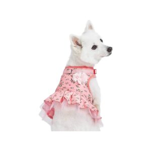 Soft and Comfy Floral Dog Costume Harness for Small Pups with 19-21 Chest Girth