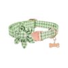 Soft and Comfy Green Floral Plaid Cotton Dog Collar for Small Medium Large Dogs