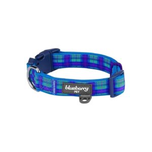 Soft and Comfy Scottish-Style Plaid Dog Collar with Silver Buckle and Neck Adjustment