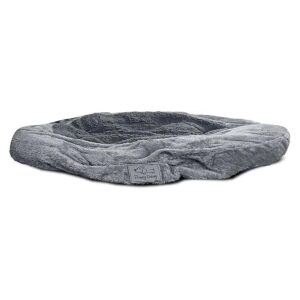 Soft and Cozy Dog Bed Replacement Cover with Gray Sherpa and Faux Fur Trim up to 30W