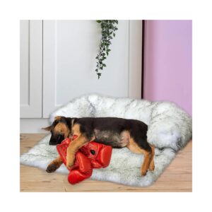 Soft and Cozy Faux Fur Dog Bed with Furniture Protection for Pet Owners