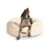 Soft and Cozy Faux Fur Pet Bed for Medium Breeds with Removable Machine Washable Cover