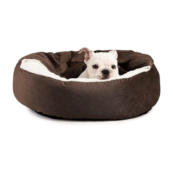 Soft and Cozy Microfiber Pet Bed with Hooded Blanket for Cats and Dogs