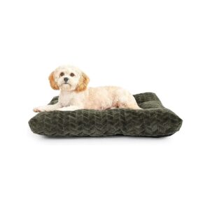 Soft and Cozy Olive Green Dog Crate Mat for Small Dogs Sleeping