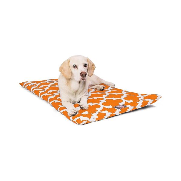 Soft and Cozy Peach Orange Small Breed Dog Crate Mat for Comfort and Support