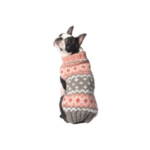 Soft and Cozy Rose Fair isle Wool Dog Sweater for X Large Dogs