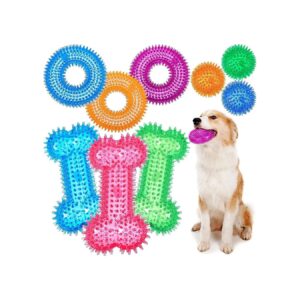 Soft and Durable 9-Piece Squeaky Dog Toy Collection for Teething and Training