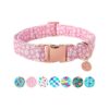 Soft and Durable Cotton Dog Collar with Classic Daisy Design and Adjustable Size