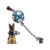 Soft and Durable Cotton Rope Tug Toy with Squeaker Dog Ball for Small to Medium Dogs