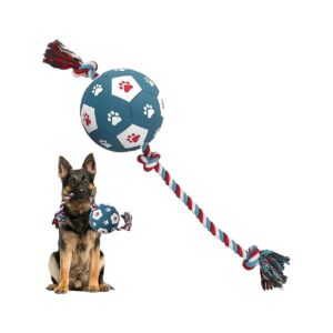 Soft and Durable Cotton Rope Tug Toy with Squeaker Dog Ball for Small to Medium Dogs