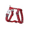 Soft and Durable Fabricated Dog Harness for Small Canines in Red Pawprints