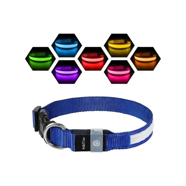 Soft and Durable Light Up Dog Collar with Automatic 7-Color Cycle