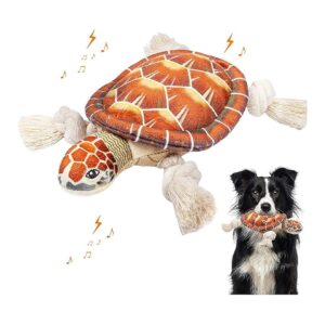 Soft and Durable Plush Turtle Dog Toy for Chewing and Snuggling