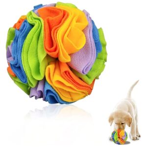 Soft and Durable Rainbow Snuffle Ball for Dogs with Stress Relief Benefits