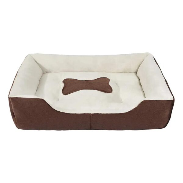 Soft and Durable Rectangular Pet Bed with Washable Oxford Cloth Bottom for Medium Dogs