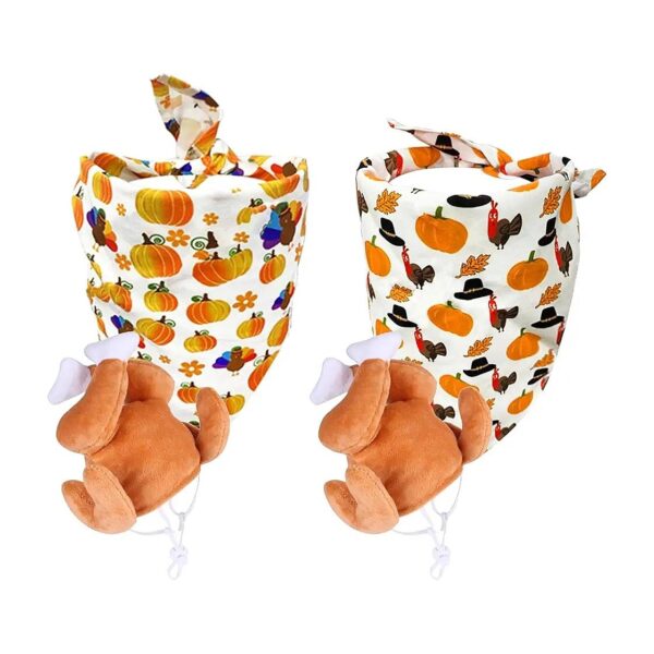 Soft and Durable Reversible Triangle Bibs Scarf Accessories for Thanksgiving Dog Costume