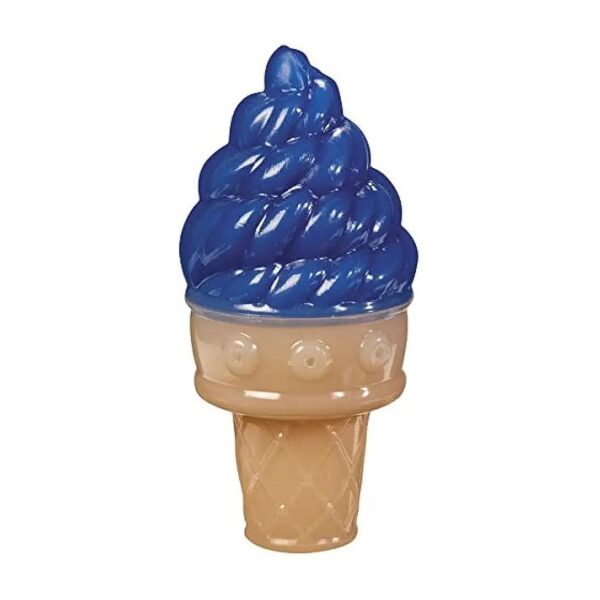 Soft and Flexible Cooling Toy for Dogs in Blue Ice Cream Cone Shape and Size