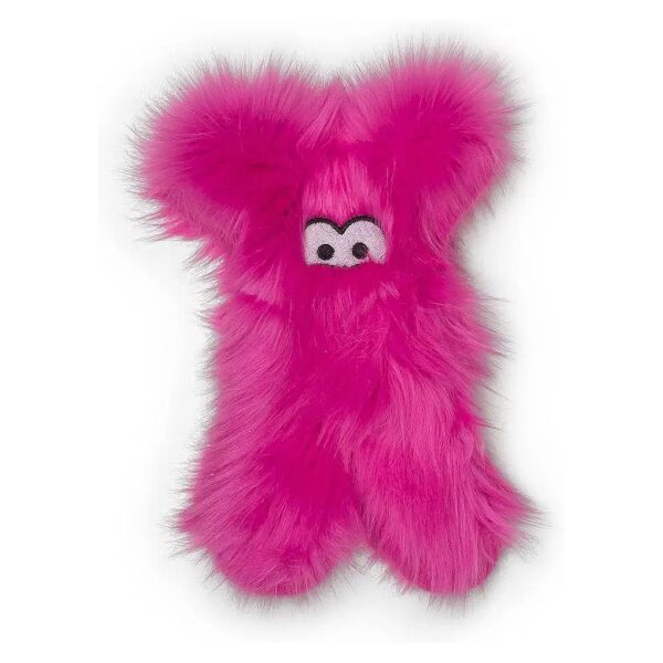 Soft and Fluffy Plush Dog Toy in Hot Pink with Durable HardyTex for Tugging and Chewing