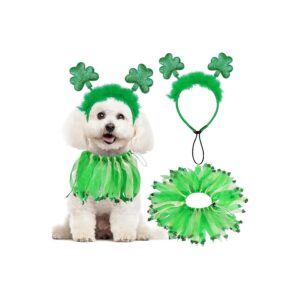 Soft and Lightweight Dog Collar with Shamrock Ornaments for St Patricks Day Outfit