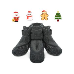 Soft and Lightweight Dog Paw Protector Socks with Christmas Accessories XS