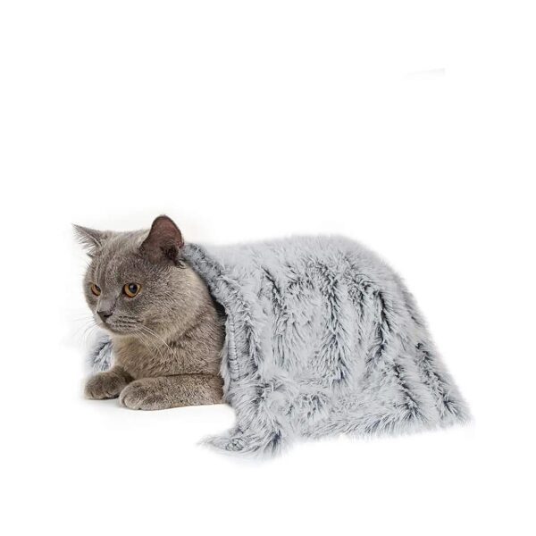 Soft and Lightweight Grey Fleece Pet Blanket for Indoor Pets with Machine Washable Design