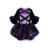 Soft and Lightweight Lavender Purple Velvet Witch Dog Costume for Small Dogs