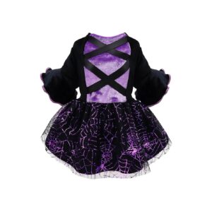 Soft and Lightweight Lavender Purple Velvet Witch Dog Costume for Small Dogs