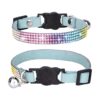 Soft and Lightweight Light Blue Cat Collar with Rhinestone and Adjustable Strap