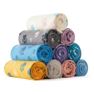 Soft and Lightweight Polar Fleece Blankets for Small Dogs and Cats with Paw Print Designs