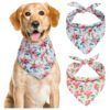 Soft and Lightweight Polyester Dog Bandanas for Boy and Girl Dogs in Floral Pattern